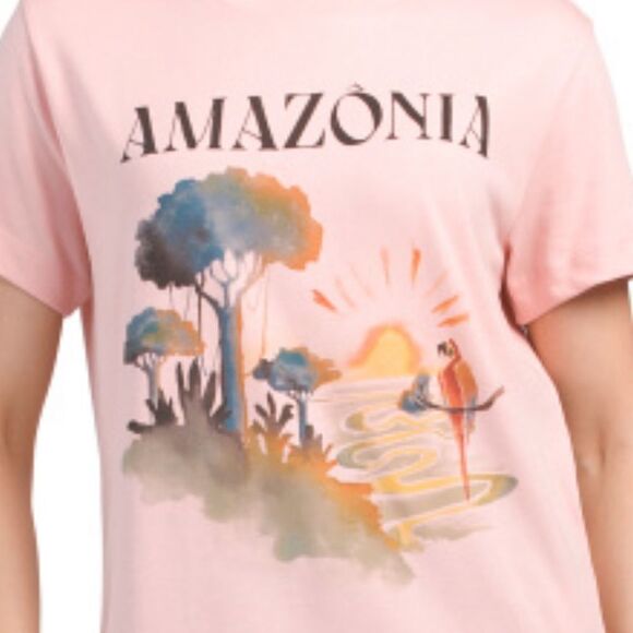 FARM RioβLight Pink Amazonia Graphic Front Short Sleeve Tee - Picture 4 of 14
